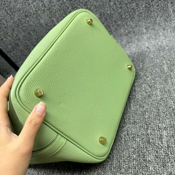 100% Authentic Hermes Picotin Green Leather Tote - Picture 10 of 16